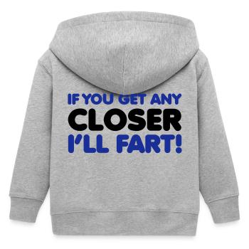 Fart - Kids Organic Zip-up Hoodie by Stanley/Stella - heather grey - Back