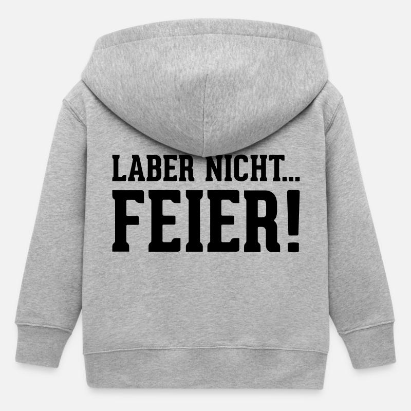 laber nicht... Feier! - Kinder Organic Kapuzenjacke Mini Cultivator von Stanley/Stella - Grau meliert