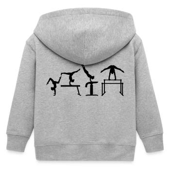Turnen - Kinder Organic Kapuzenjacke Mini Cultivator von Stanley/Stella - Grau meliert - Hinten
