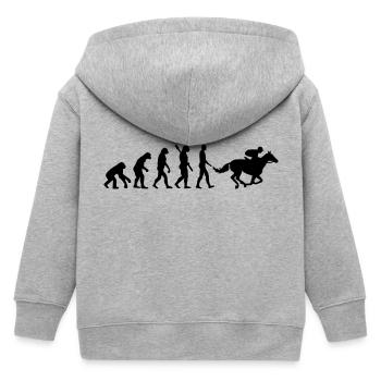 Évolution Course de chevaux - Veste à capuche enfant bio Stanley/Stella - gris chiné - Dos