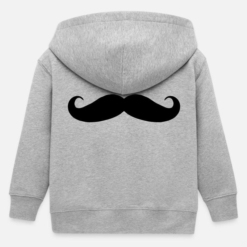 Mustache - Bluza z kapturem na zamek dziecięca bio Stanley/Stella - szary melanż