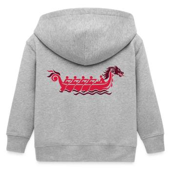 Dragon boat - Kids Organic Zip-up Hoodie by Stanley/Stella - heather grey - Back