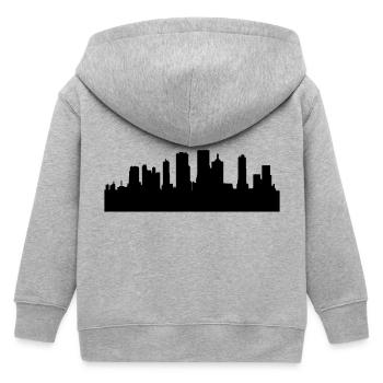 Skyscraper city - Kids Organic Zip-up Hoodie by Stanley/Stella - heather grey - Back