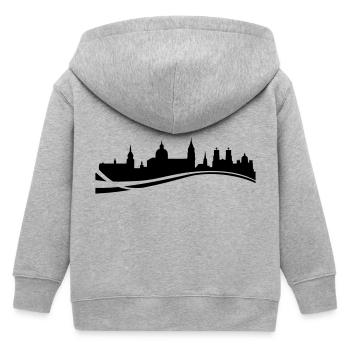 Skyline Salzburg Welle - Kinder Organic Kapuzenjacke Mini Cultivator von Stanley/Stella - Grau meliert - Hinten