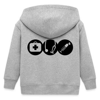 doktor_f1 - Kinder Organic Kapuzenjacke Mini Cultivator von Stanley/Stella - Grau meliert - Hinten