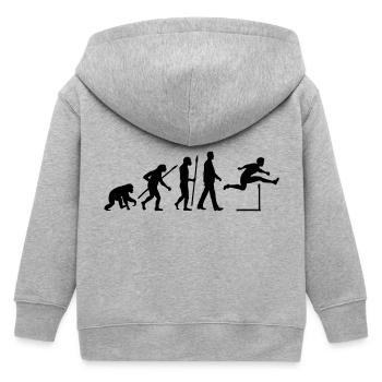 Evolution Hürdenläufer- - Kinder Organic Kapuzenjacke Mini Cultivator von Stanley/Stella - Grau meliert - Hinten