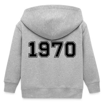 1970 - Kids Organic Zip-up Hoodie by Stanley/Stella - heather grey - Back