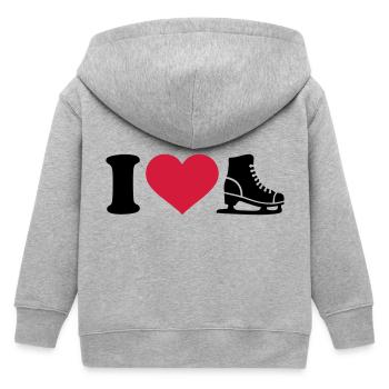 I love Schlittschuh - Kinder Organic Kapuzenjacke Mini Cultivator von Stanley/Stella - Grau meliert - Hinten