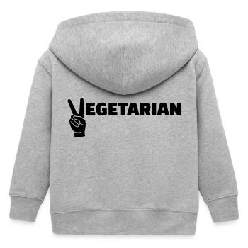 Vegetarian - Kids Organic Zip-up Hoodie by Stanley/Stella - heather grey - Back