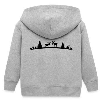 Elche im Wald - Kinder Organic Kapuzenjacke Mini Cultivator von Stanley/Stella - Grau meliert - Hinten