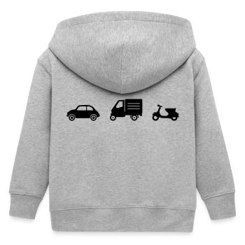 italienische Fahrzeuge - Kinder Organic Kapuzenjacke Mini Cultivator von Stanley/Stella - Grau meliert - Hinten