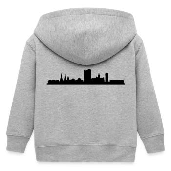 Skyline Chemnitz - Kinder Organic Kapuzenjacke Mini Cultivator von Stanley/Stella - Grau meliert - Hinten