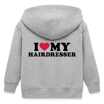 Friseur - Kinder Organic Kapuzenjacke Mini Cultivator von Stanley/Stella - Grau meliert - Hinten