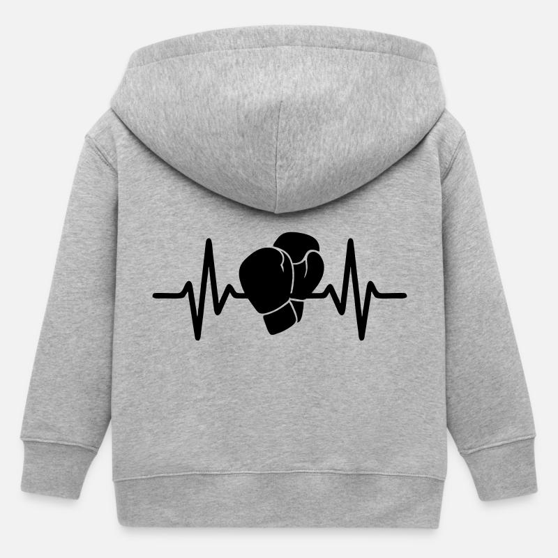 Battement de cœur de boxe - Veste à capuche enfant bio Stanley/Stella - gris chiné