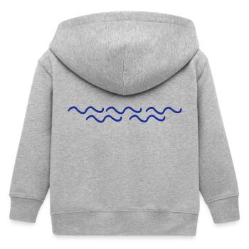 Waves - Kids Organic Zip-up Hoodie by Stanley/Stella - heather grey - Back