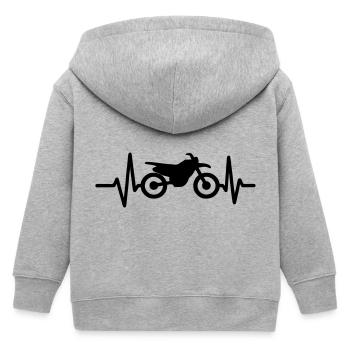 Motorrad Herzschlag - Kinder Organic Kapuzenjacke Mini Cultivator von Stanley/Stella - Grau meliert - Hinten