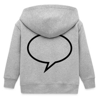 Speech Bubble - Kids Organic Zip-up Hoodie by Stanley/Stella - heather grey - Back