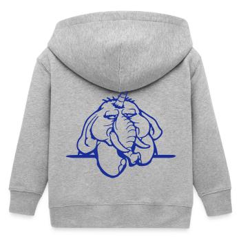 Unicorn, elephant, bad-tempered, angry, sad - Kids Organic Zip-up Hoodie by Stanley/Stella - heather grey - Back
