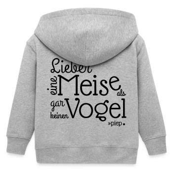 LIEBER EINE MEISE ALS, GAR KEINEN VOGEL.. piep - Kinder Organic Kapuzenjacke Mini Cultivator von Stanley/Stella - Grau meliert - Hinten