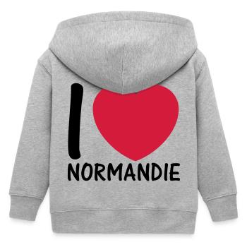 i love normandie 2c - Veste à capuche enfant bio Stanley/Stella - gris chiné - Dos