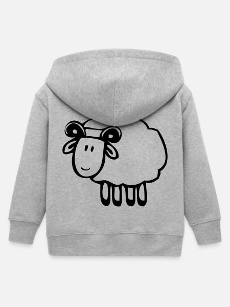 sheep - Kids Organic Zip-up Hoodie by Stanley/Stella - heather grey