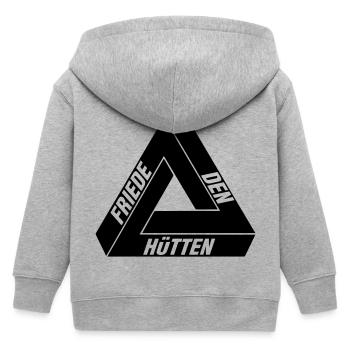 Friede den Hütten - Kinder Organic Kapuzenjacke Mini Cultivator von Stanley/Stella - Grau meliert - Hinten