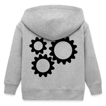 Gears, gear - Kids Organic Zip-up Hoodie by Stanley/Stella - heather grey - Back
