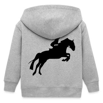 pferd reiten reiterin silhouette - Kinder Organic Kapuzenjacke Mini Cultivator von Stanley/Stella - Grau meliert - Hinten