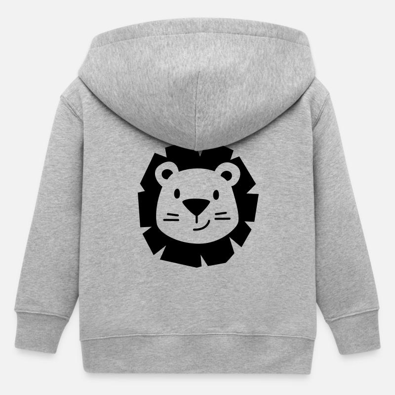Visage de bébé lion - Veste à capuche enfant bio Stanley/Stella - gris chiné