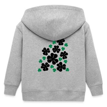 Kleeblätter - Kinder Organic Kapuzenjacke Mini Cultivator von Stanley/Stella - Grau meliert - Hinten