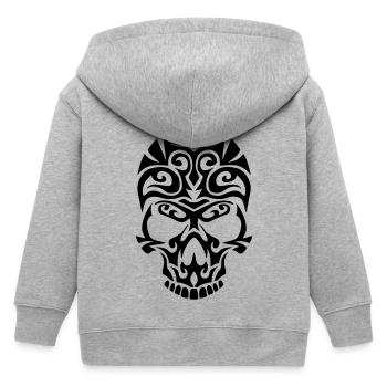 tete mort tetemort tribal skull dead hea - Veste à capuche enfant bio Stanley/Stella - gris chiné - Dos