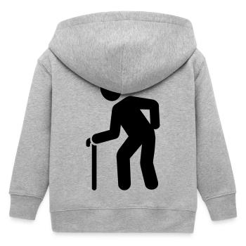 Rentner - Kinder Organic Kapuzenjacke Mini Cultivator von Stanley/Stella - Grau meliert - Hinten