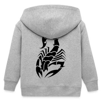 Skorpion - Kinder Organic Kapuzenjacke Mini Cultivator von Stanley/Stella - Grau meliert - Hinten