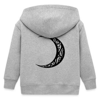 Halbmond-Tätowierung Mond-Stammes-Tätowierung - Kinder Organic Kapuzenjacke Mini Cultivator von Stanley/Stella - Grau meliert - Hinten