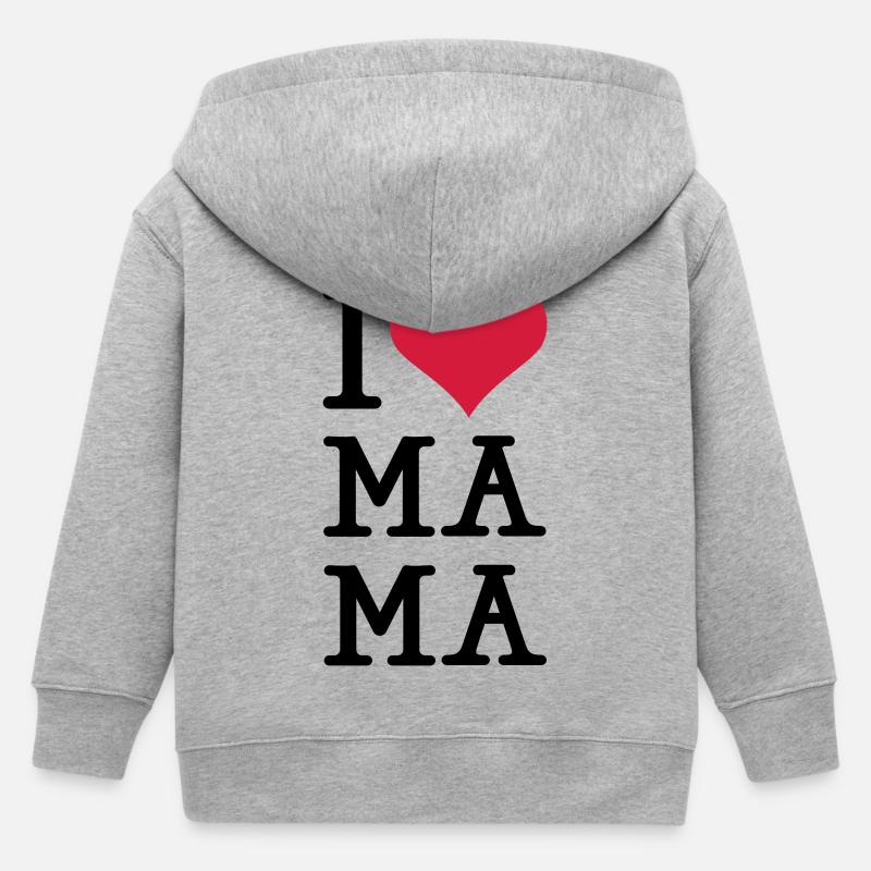 I love Ma Ma - Veste à capuche enfant bio Stanley/Stella - gris chiné