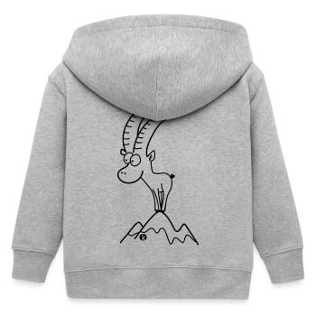 Steinbock - Capricorn - Kinder Organic Kapuzenjacke Mini Cultivator von Stanley/Stella - Grau meliert - Hinten