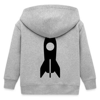 Rocket space Cosmonaut astronaut - Kids Organic Zip-up Hoodie by Stanley/Stella - heather grey - Back