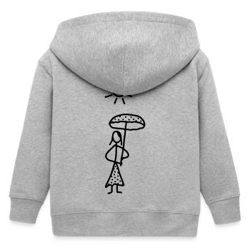 Frau mit Sonnenschirm - Kinder Organic Kapuzenjacke Mini Cultivator von Stanley/Stella - Grau meliert - Hinten