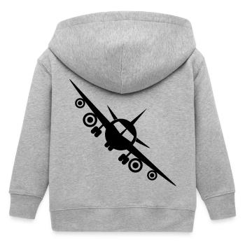 Flugzeug - Fliegen - Kinder Organic Kapuzenjacke Mini Cultivator von Stanley/Stella - Grau meliert - Hinten