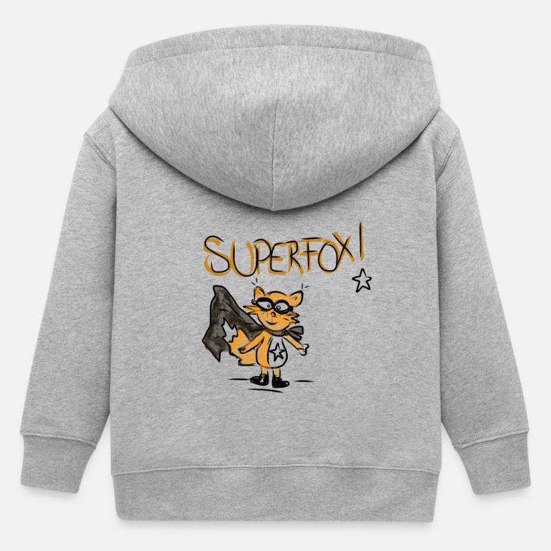 Superfox - Veste à capuche enfant bio Stanley/Stella - gris chiné