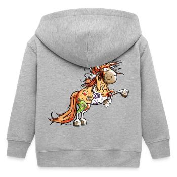 Wildes Indianer Pferd - Kinder Organic Kapuzenjacke Mini Cultivator von Stanley/Stella - Grau meliert - Hinten