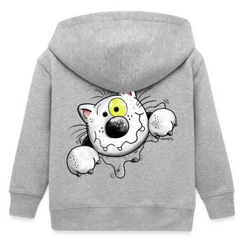 Starke Katze - Kinder Organic Kapuzenjacke Mini Cultivator von Stanley/Stella - Grau meliert - Hinten