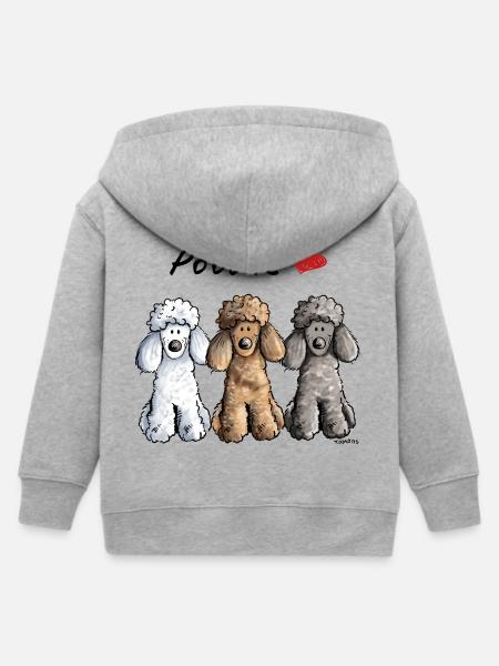 Pudel Liebe - Kinder Organic Kapuzenjacke Mini Cultivator von Stanley/Stella - Grau meliert