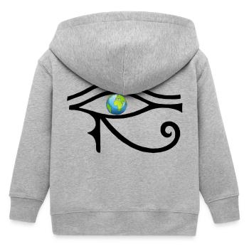 Schau dir die Welt an (schwarz) - Kinder Organic Kapuzenjacke Mini Cultivator von Stanley/Stella - Grau meliert - Hinten