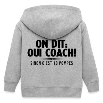 On Dit Ouii Coach Humour Coaching Sportif Cadeau - Veste à capuche enfant bio Stanley/Stella - gris chiné - Dos