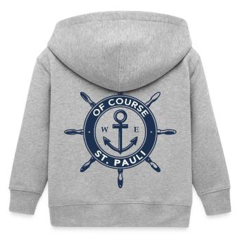of course St. Pauli - Kids Organic Zip-up Hoodie by Stanley/Stella - heather grey - Back