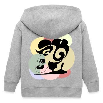 Line drawing man - Kids Organic Zip-up Hoodie by Stanley/Stella - heather grey - Back