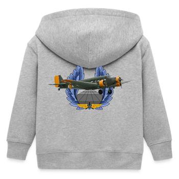 Ju-52 - Kids Organic Zip-up Hoodie by Stanley/Stella - heather grey - Back