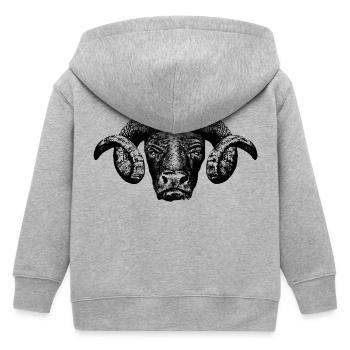 Minotauros / Kopf - Kinder Organic Kapuzenjacke Mini Cultivator von Stanley/Stella - Grau meliert - Hinten