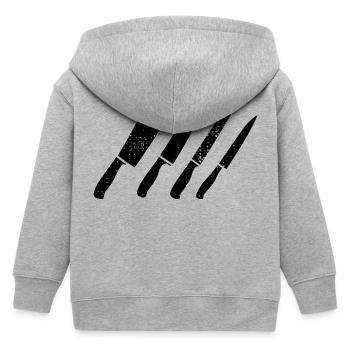Messerset Skizze - Kinder Organic Kapuzenjacke Mini Cultivator von Stanley/Stella - Grau meliert - Hinten